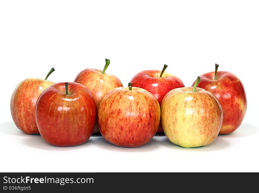 Group of fresh gala apples isolated on white. Group of fresh gala apples isolated on white