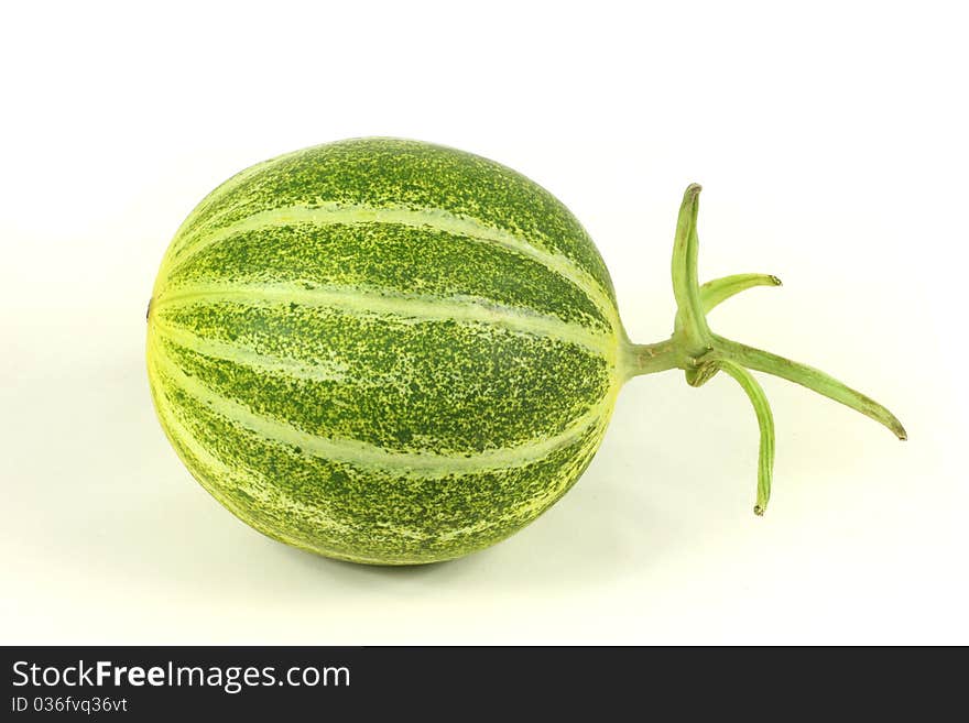 Single Muskmelon on white background