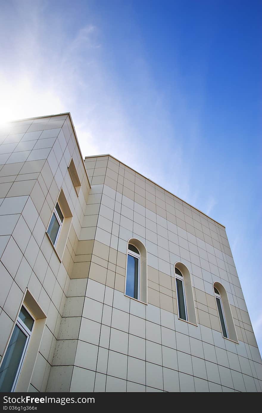 Building and sky. Element of design.