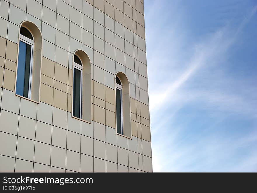 Building and sky. Element of design.