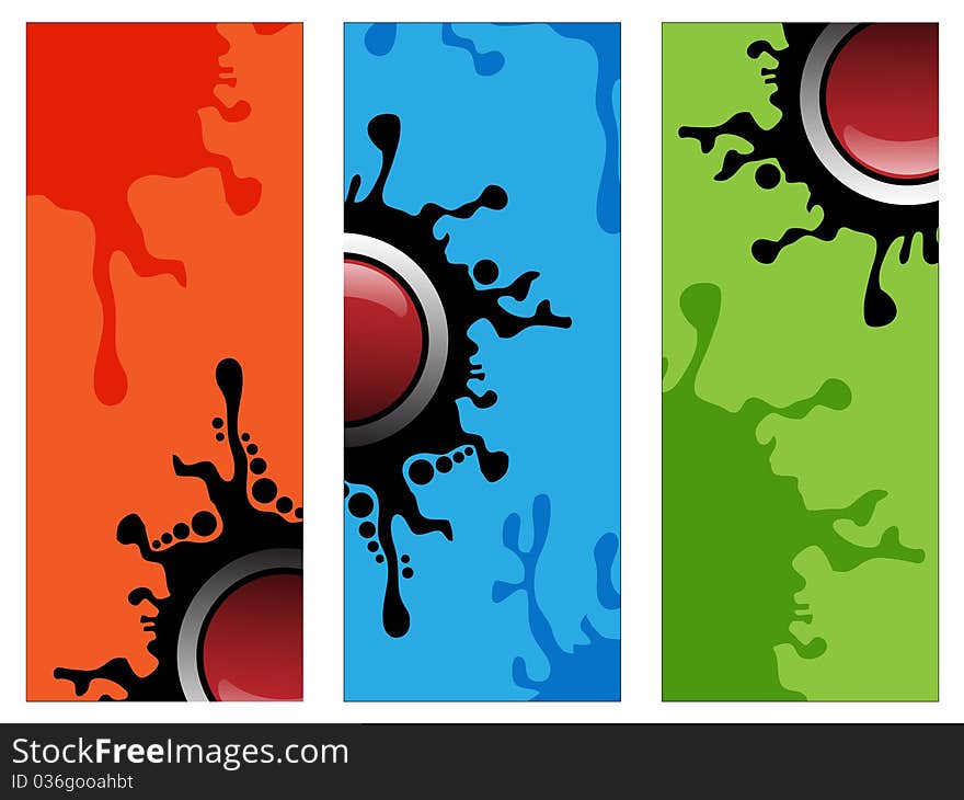 Abstract banners with three colors. Abstract banners with three colors