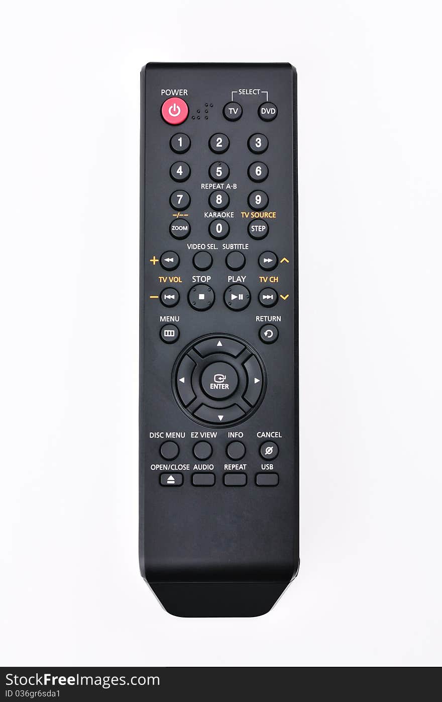 Remote control on white background