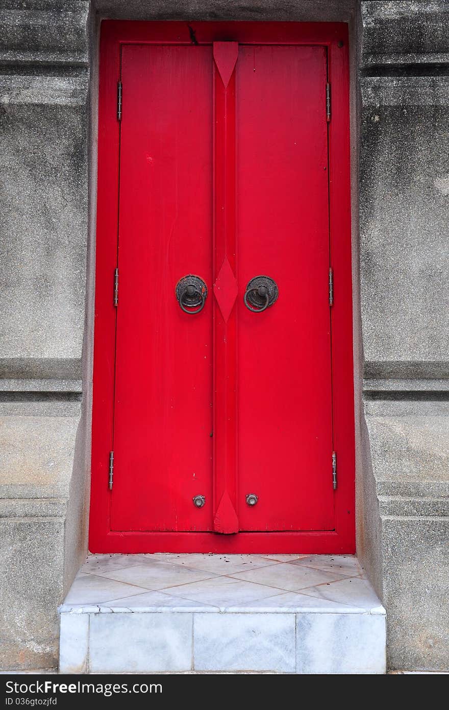 This is thai style Red door in thai temple. This is thai style Red door in thai temple.