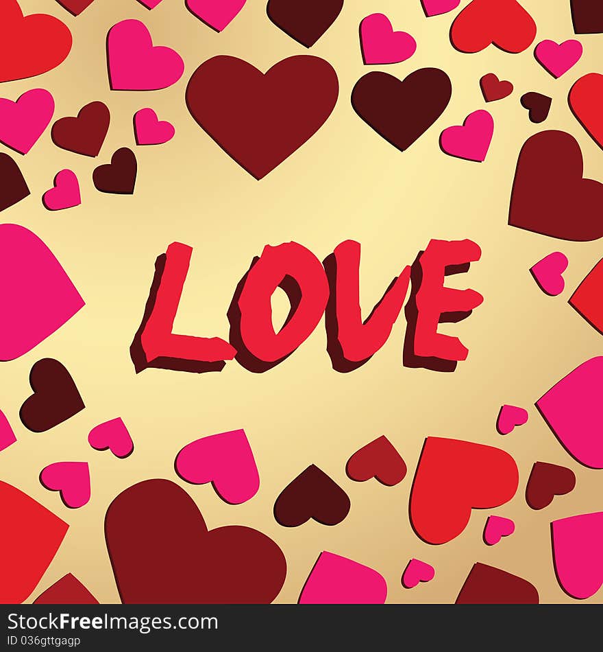 Abstract romantic love background, illustration