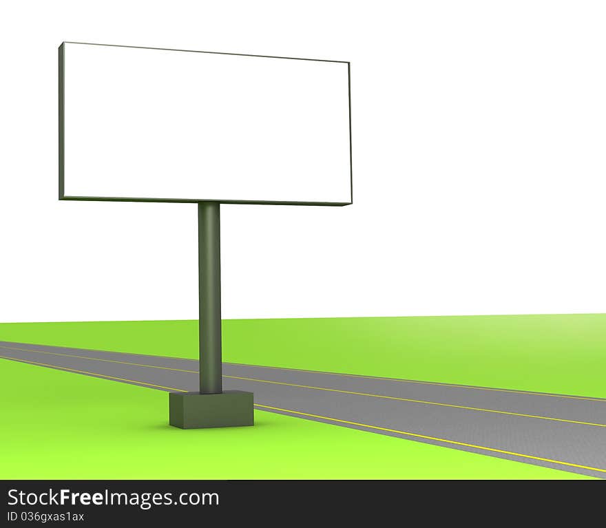 3d blank billboard on the street