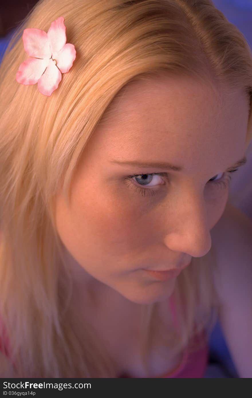 Portrait of a young woman with clear fair skin. Portrait of a young woman with clear fair skin