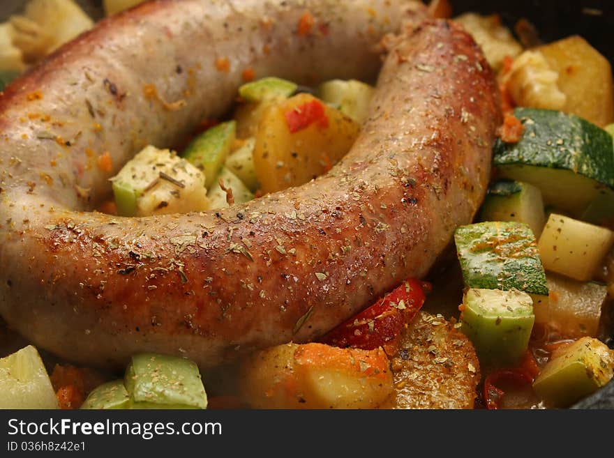 Baked Sausage with Vegetables