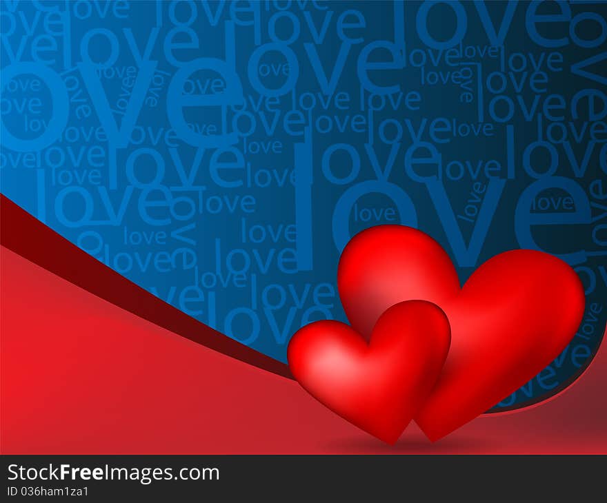 Valentine background - blue / red color