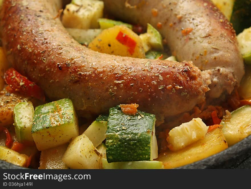 Baked Sausage with Vegetables