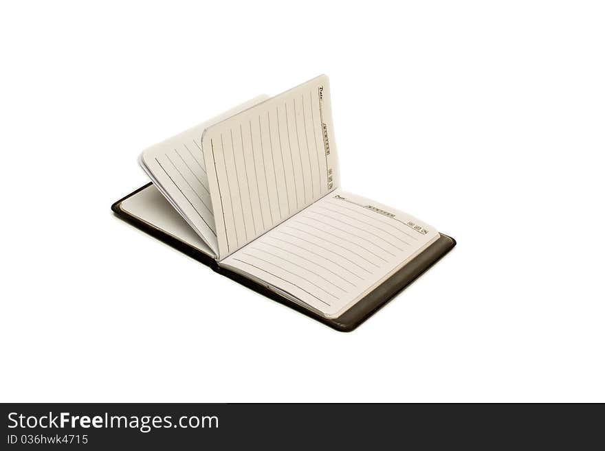 Isolated notebook on white background