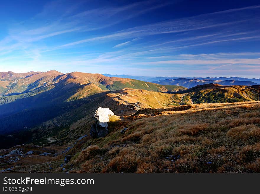 Summer Landscape In Mountains