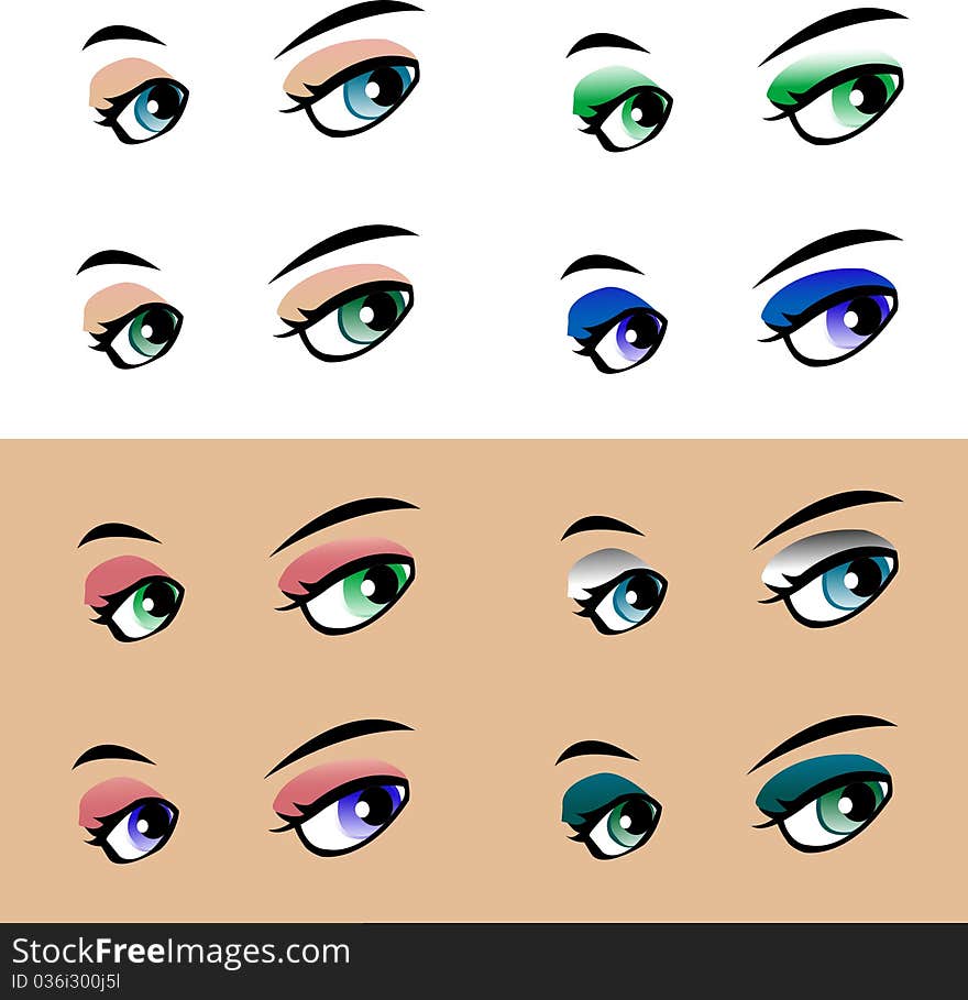 Woman eye on white background Modern style