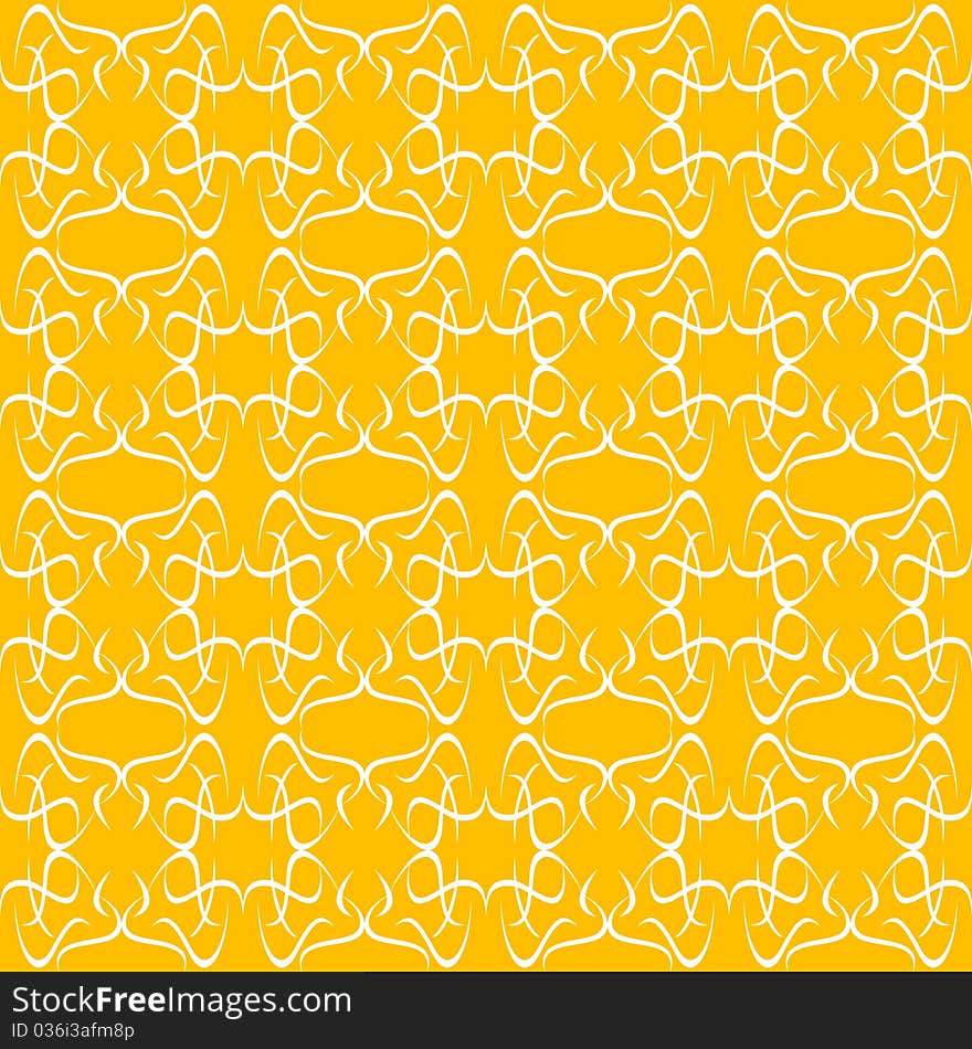 Orange seamless ornament decorative background flow pattern