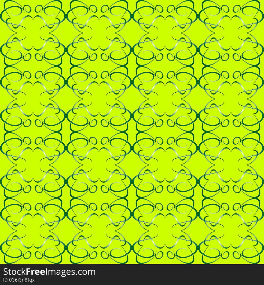 Seamless ornament green decorative background patt