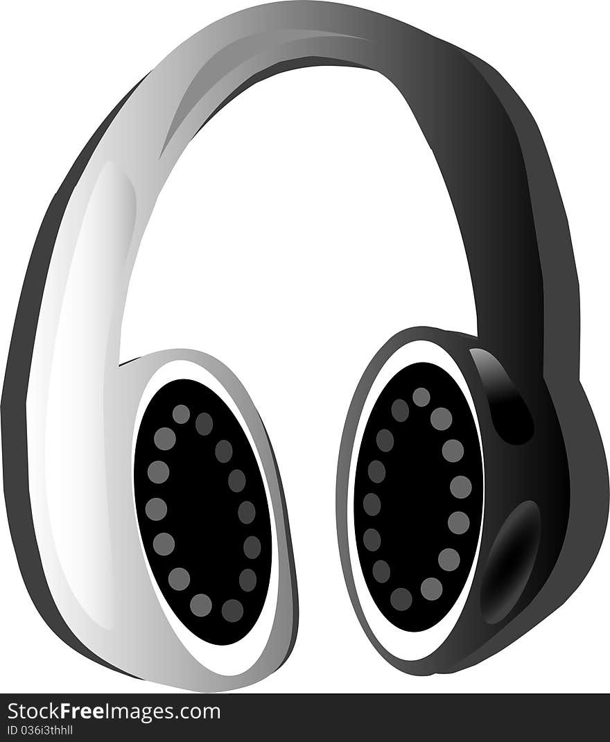 Image Of The Grey Headphones Isolated In White