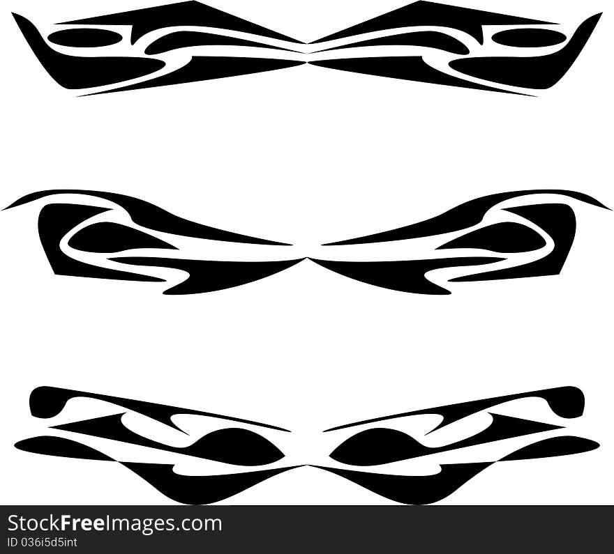 Artworks tattoo design set isolated on white background