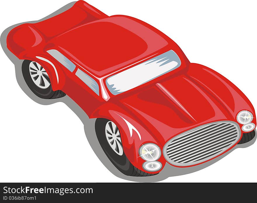 Red sports car isolated on a white background. Red sports car isolated on a white background