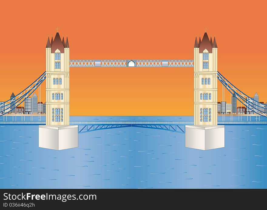 Illustration of the famous tower bridge in London. Illustration of the famous tower bridge in London