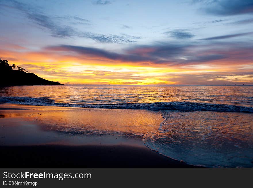 Stunning sunset view over water. Stunning sunset view over water