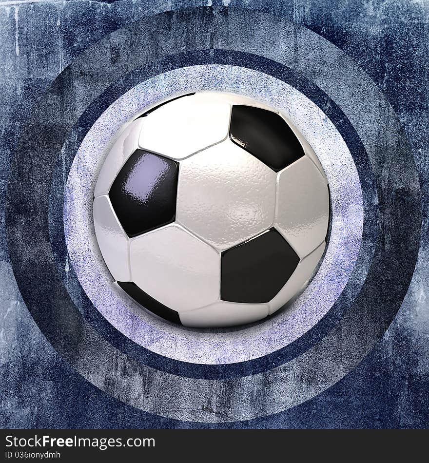 gray wall grunge with soccer ball