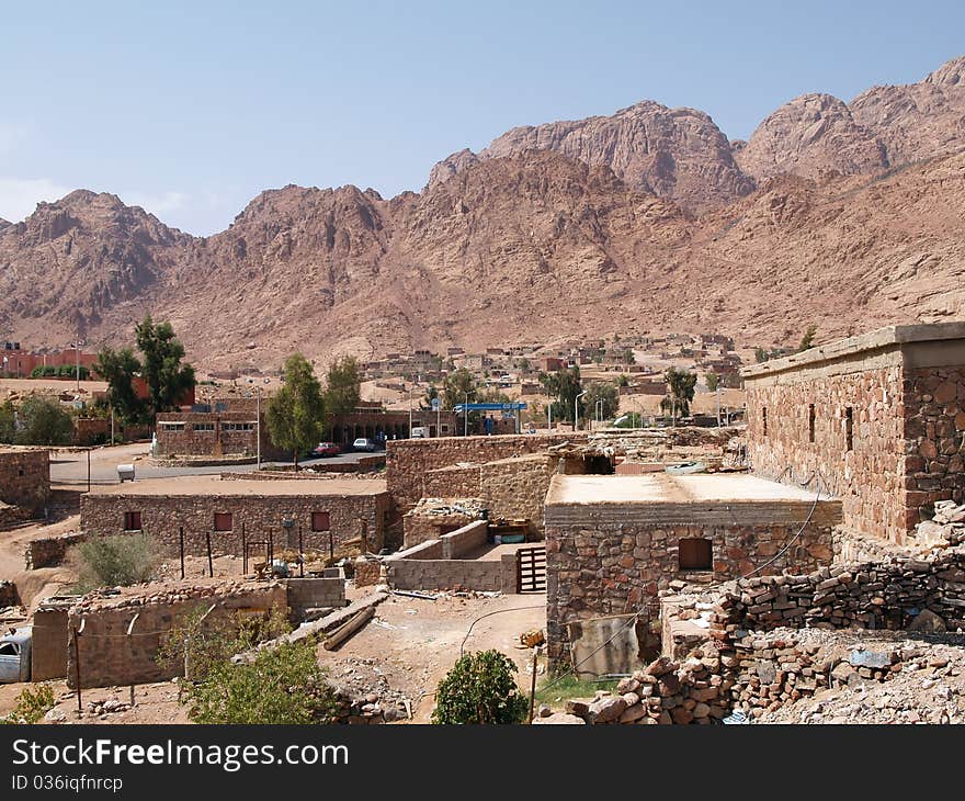 Bedouin willage in Sinai penisula, in mountains, in desert, Egypt, St. Katherine, 1600 m. Bedouin willage in Sinai penisula, in mountains, in desert, Egypt, St. Katherine, 1600 m.