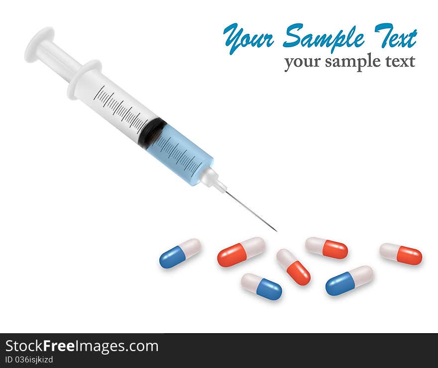 Syringe With Needle And Capsules