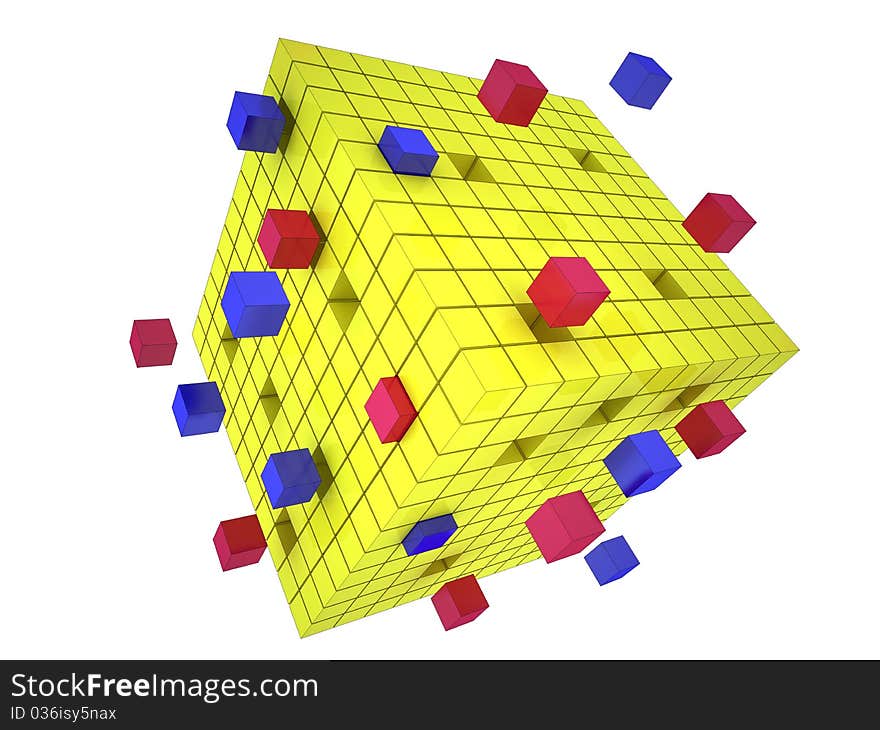 3D Yellow Cube