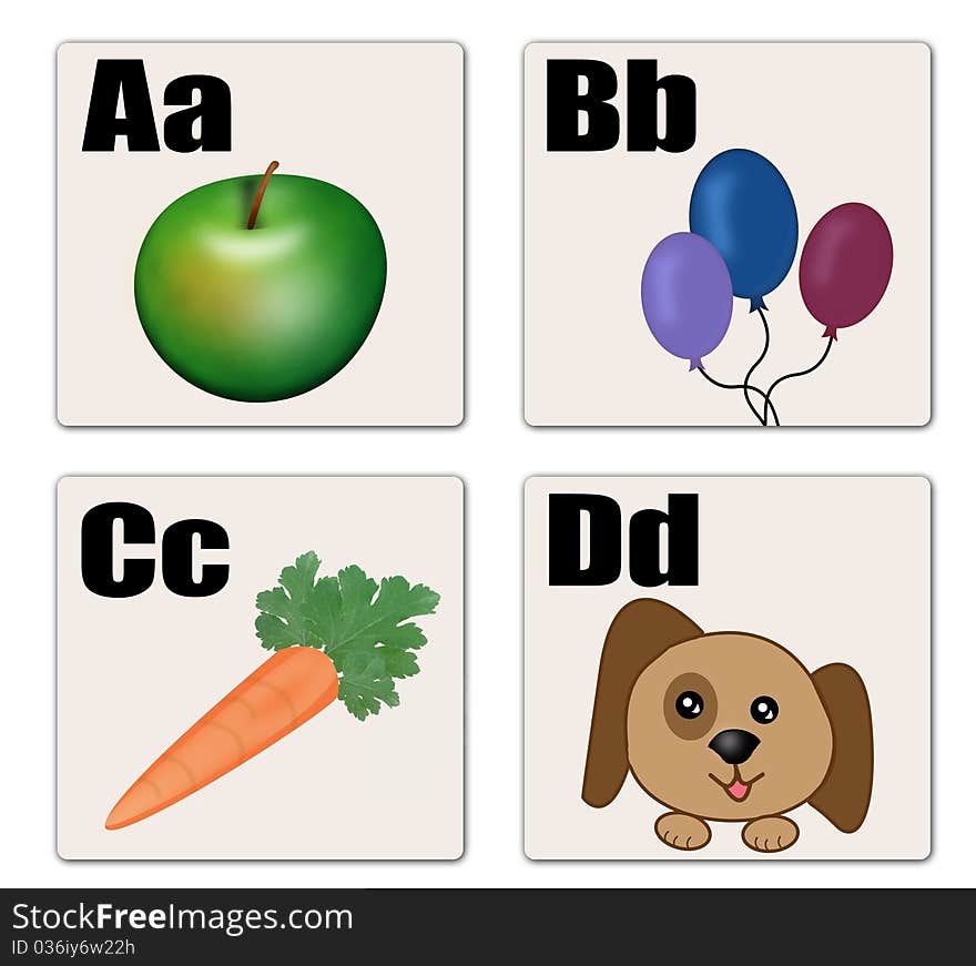 A - D Alphabet Cards