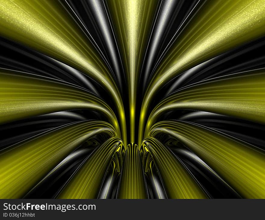 Abstract background from yellow lines on a black background