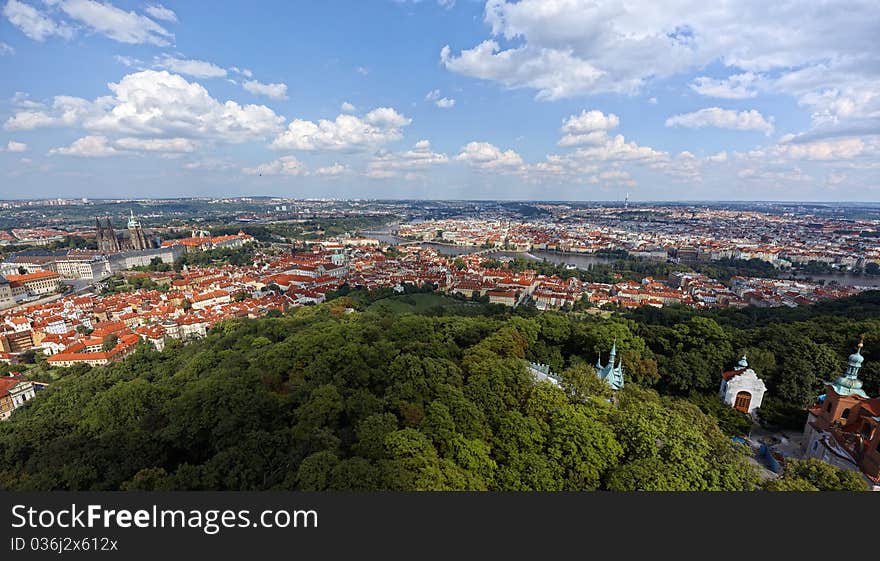 Prague viewed from Petrinska rozhledna tower. Prague viewed from Petrinska rozhledna tower