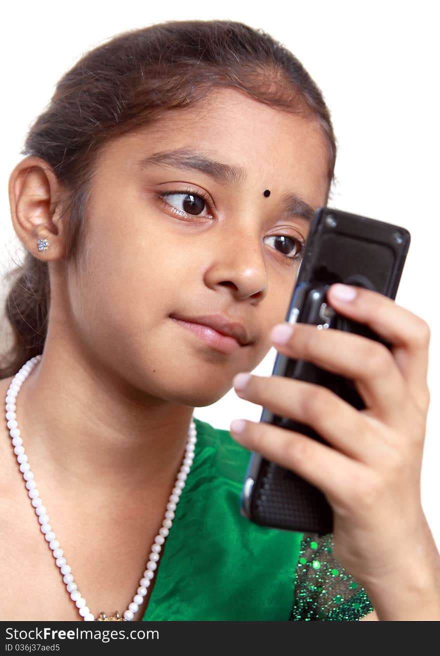 Indian Girl With Mobile