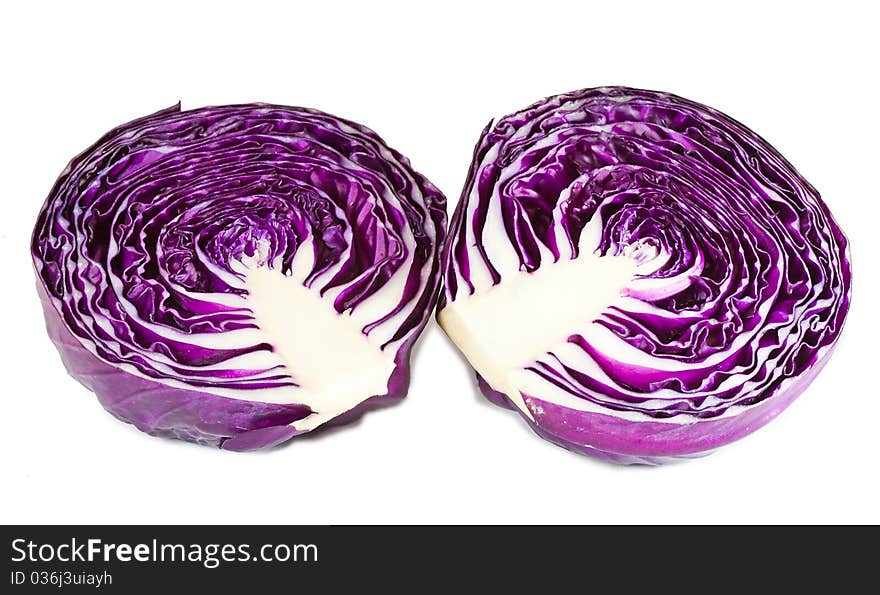 Red cabbages isolated on white