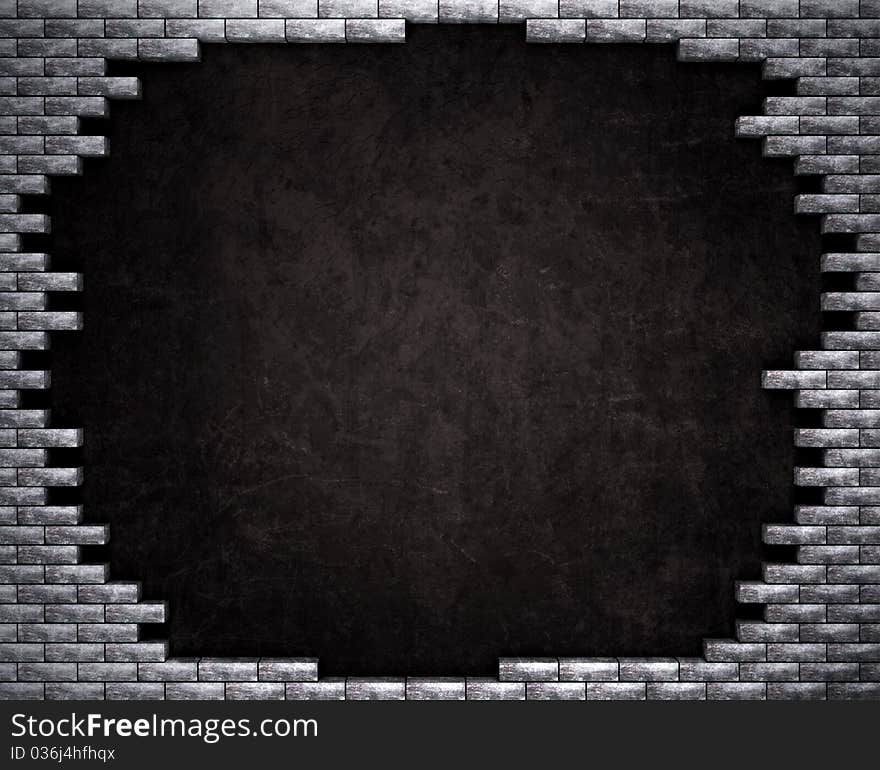 Brick wall with large hole