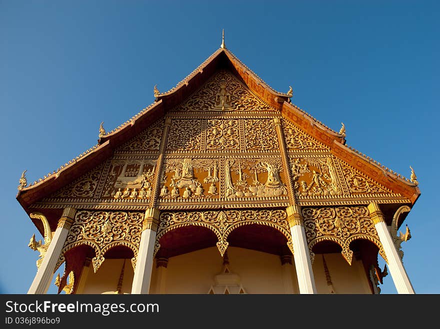 Temple roof in Laos styles