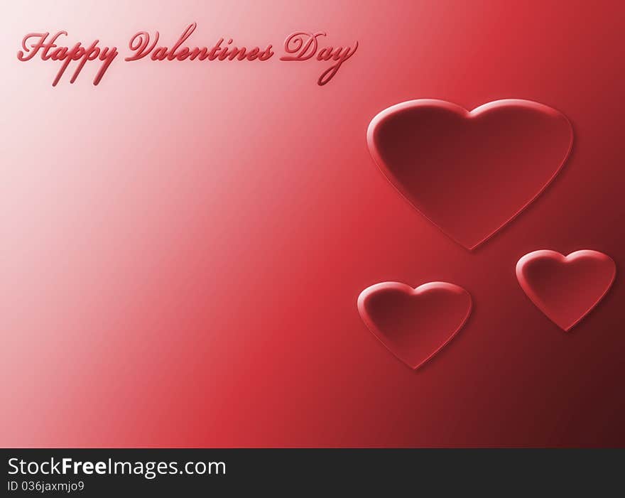 Simple red gradient Happy Valentines Day text. Simple red gradient Happy Valentines Day text