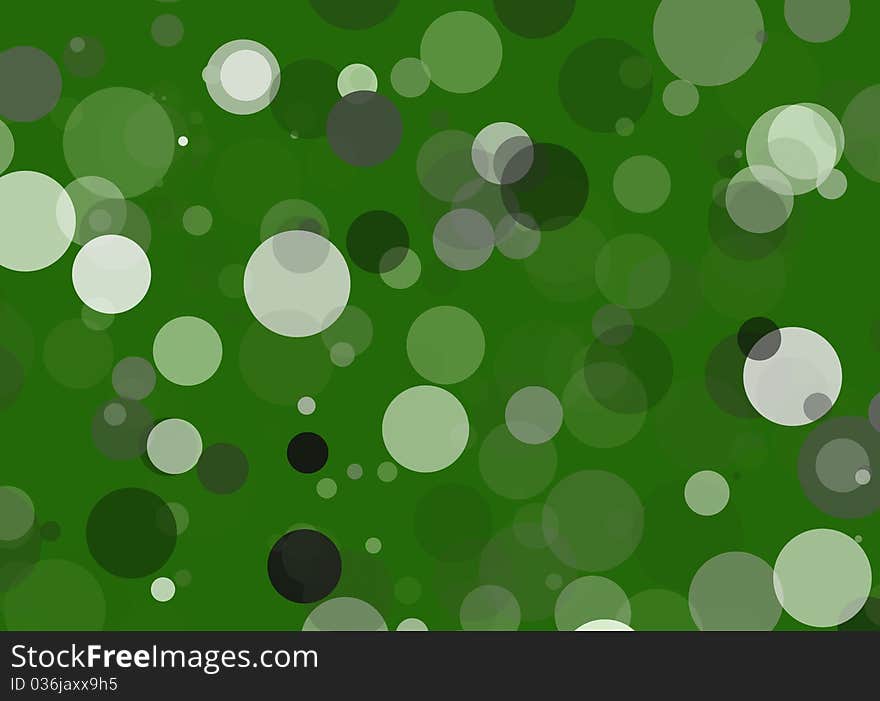 Abstract circles on green background. Abstract circles on green background