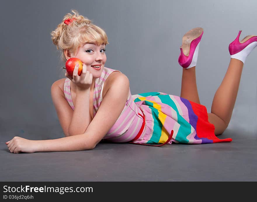 Beautiful blond pin-up girl. Beautiful blond pin-up girl