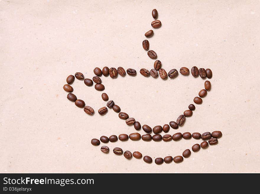 Coffee cup made of coffee beans