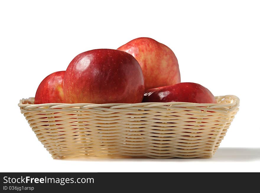 Red apples isolated on a white background