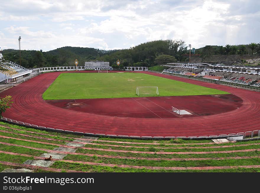 Stadium in the Betong district of Yala Province, Thailand. Stadium in the Betong district of Yala Province, Thailand.