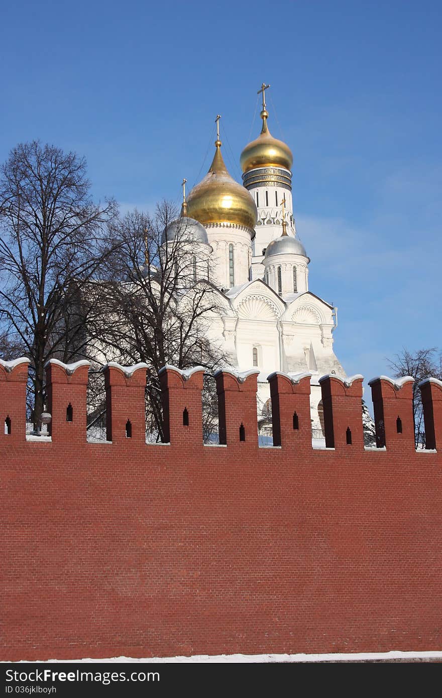 Cupolas of the Moscow Kremlin.