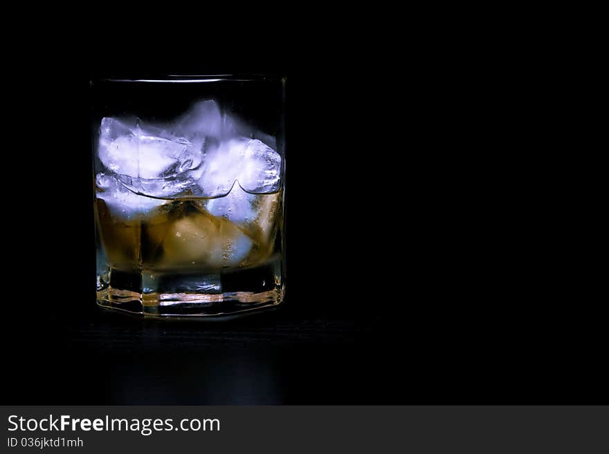 Jim beam with ice, on the rock