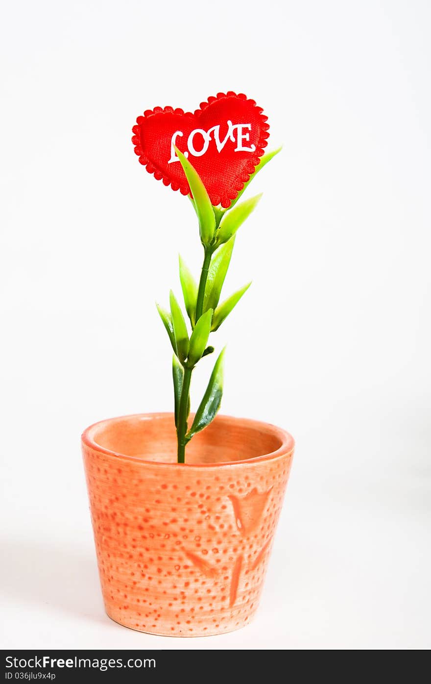 Small Pot With A Love Flower