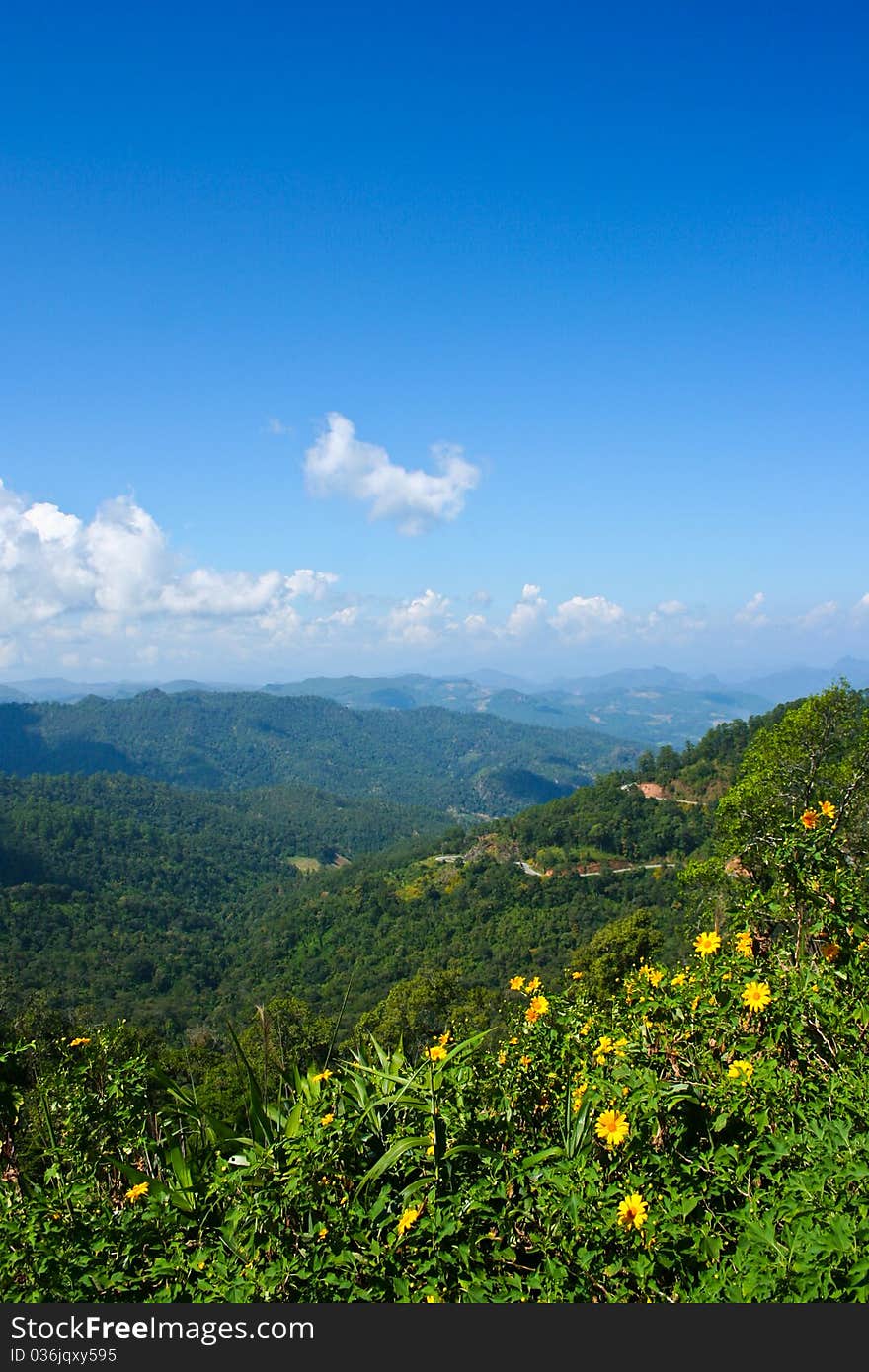 View Maehonson city with sky. View Maehonson city with sky