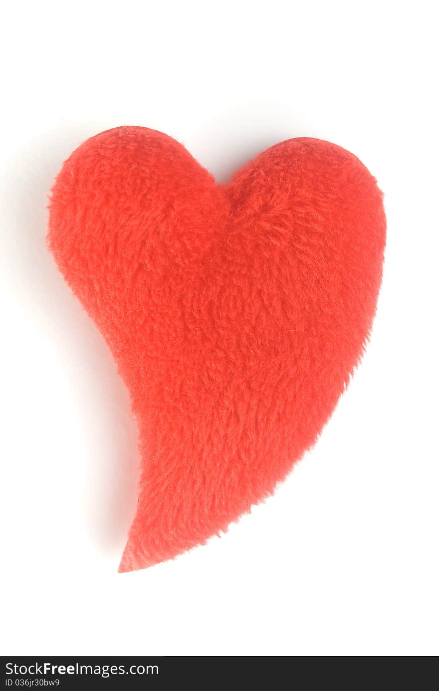 Red heart, is isolated on a white background