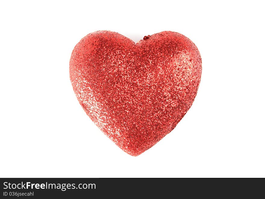 Red heart, is isolated on a white background