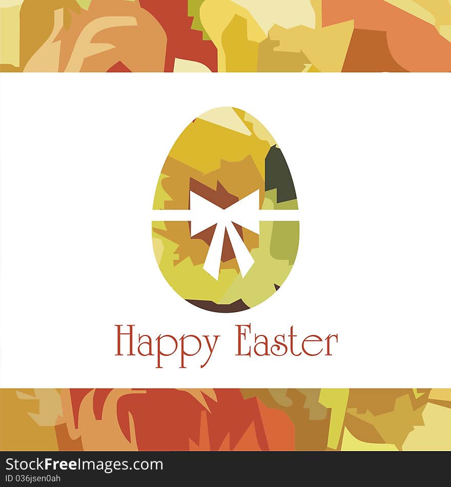 Postcard with Easter egg on colorful background. Vector illustration. Postcard with Easter egg on colorful background. Vector illustration.