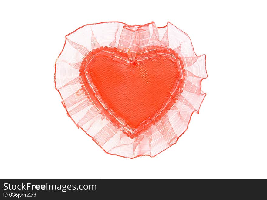 Red heart, is isolated on a white background