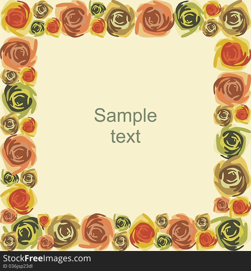 Floral frame for decorating postcards. Vector illustration. Floral frame for decorating postcards. Vector illustration.