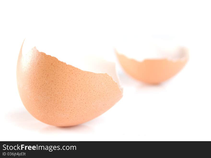 Egg shell, is isolated on a white background